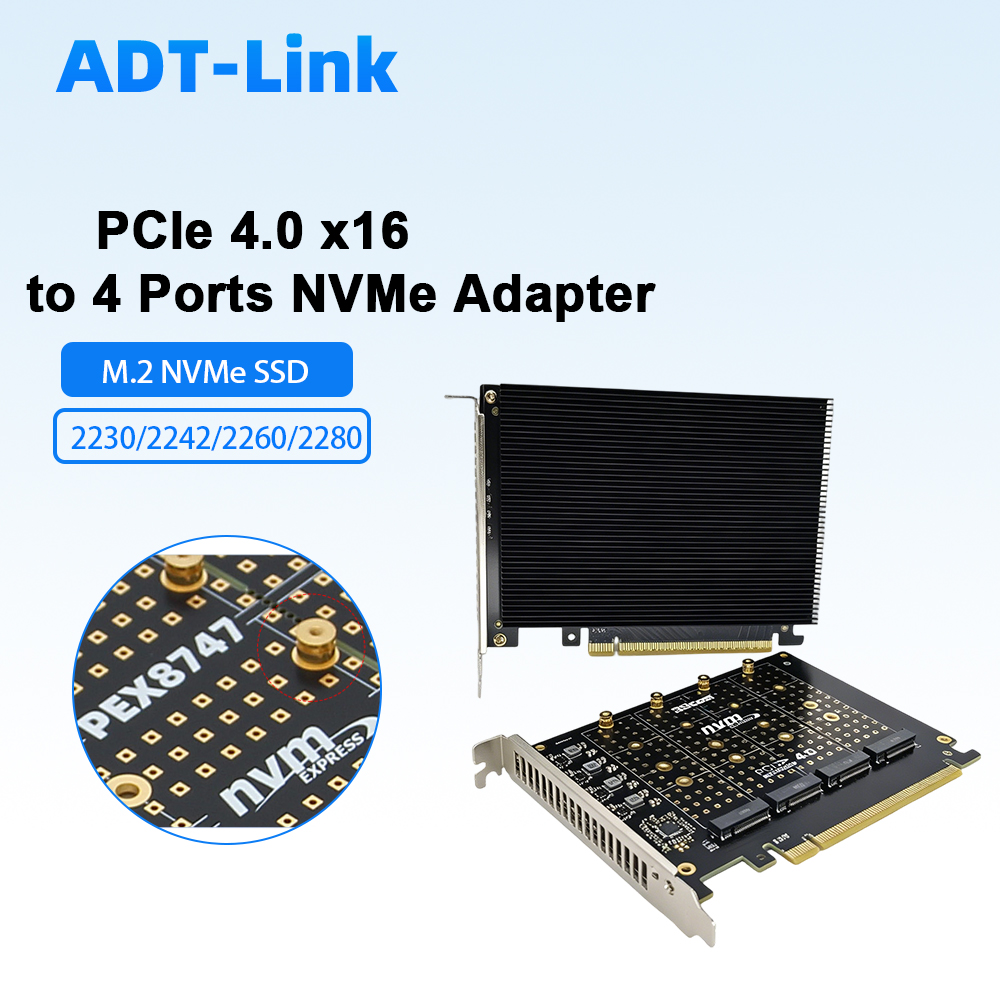 PCIe 4.0 X16 To 4 Port NVMe Ad - đánh giá và giá Quad M.2 Nvme Pcie Bifurcation Card