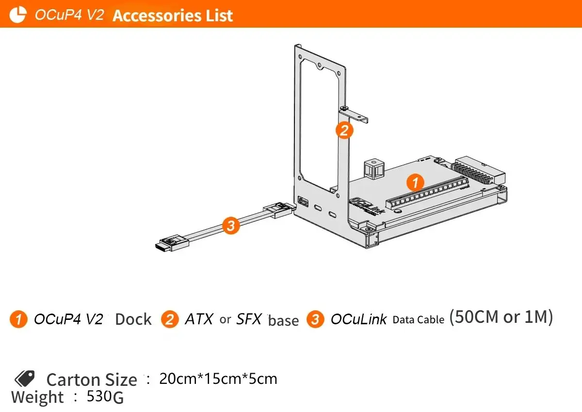 OCuP4V2 OCuLink GPU Dock w ReD - đánh giá và giá External Gpu Dock Pcie 4.0 Oculink