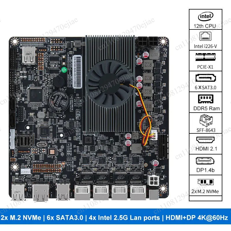 N100 Mini ITX NAS Motherboard  - đánh giá và giá Nas Motherboard N100 6 Sata