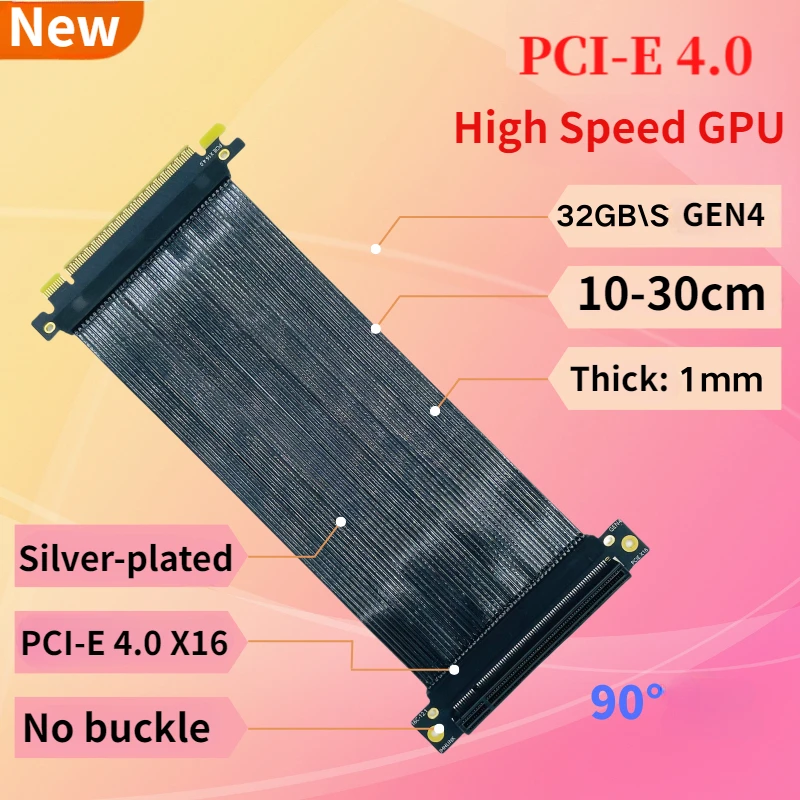 PCI-E 4.0 X16 Graphics Card Sh - đánh giá và giá Pcie 4.0 X16 Riser Cable 90 Degree