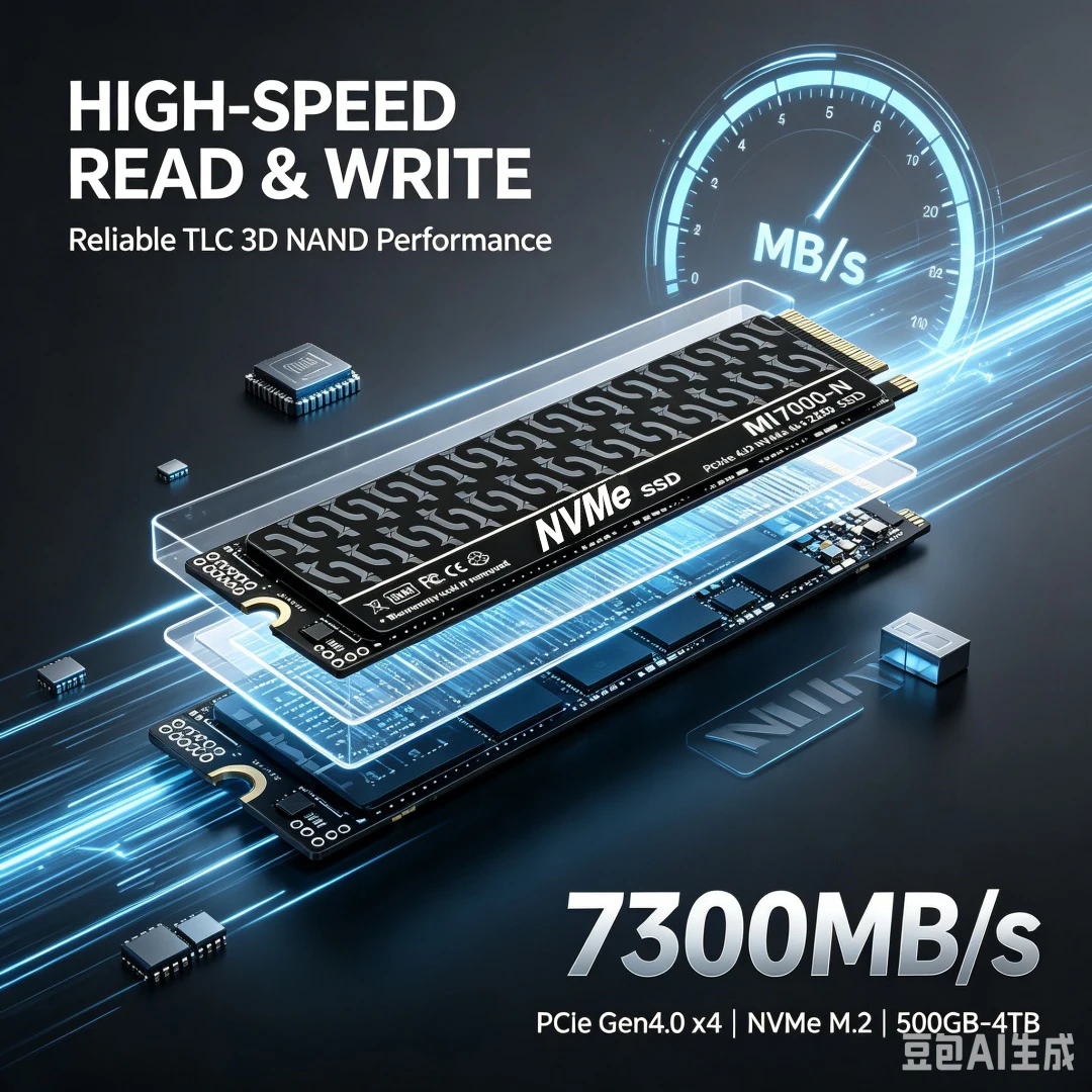 MI7000-N 7300MB/s SSD 1TB 2TB  - đánh giá và giá M.2 Nvme 4Tb Pcie 4.0 Ssd