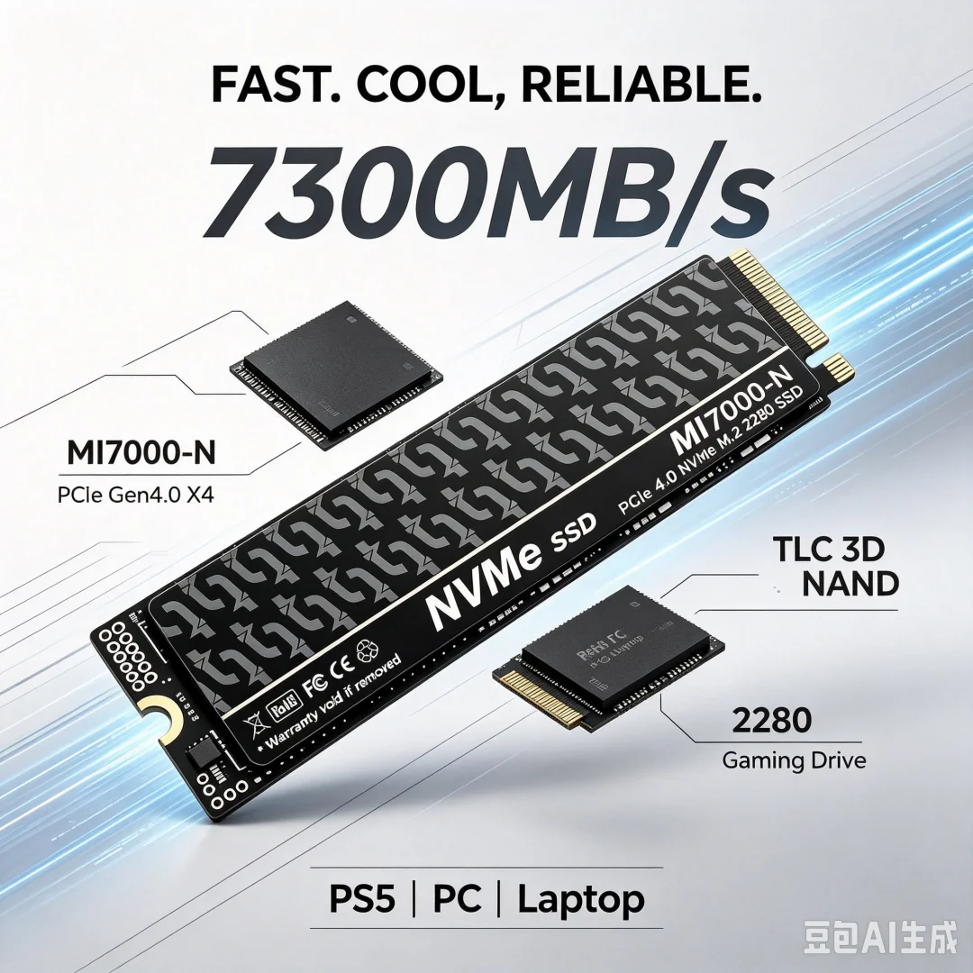 MI7000-N 7300MB/s SSD 1TB 2TB  - đánh giá và giá M.2 Nvme 4Tb Pcie 4.0 Ssd
