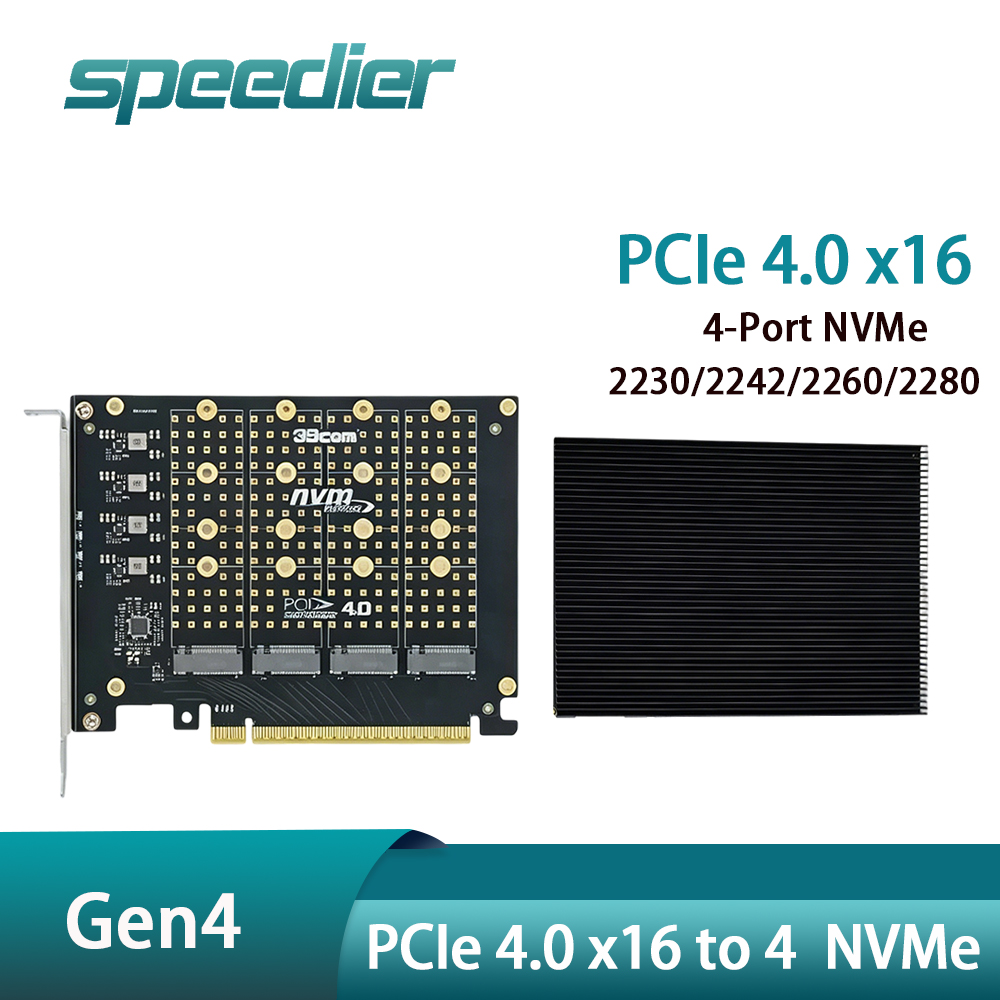 PCIe 4.0 X16 To 4 NVMe M.2 SSD - đánh giá và giá Quad M.2 Nvme Pcie Bifurcation Card