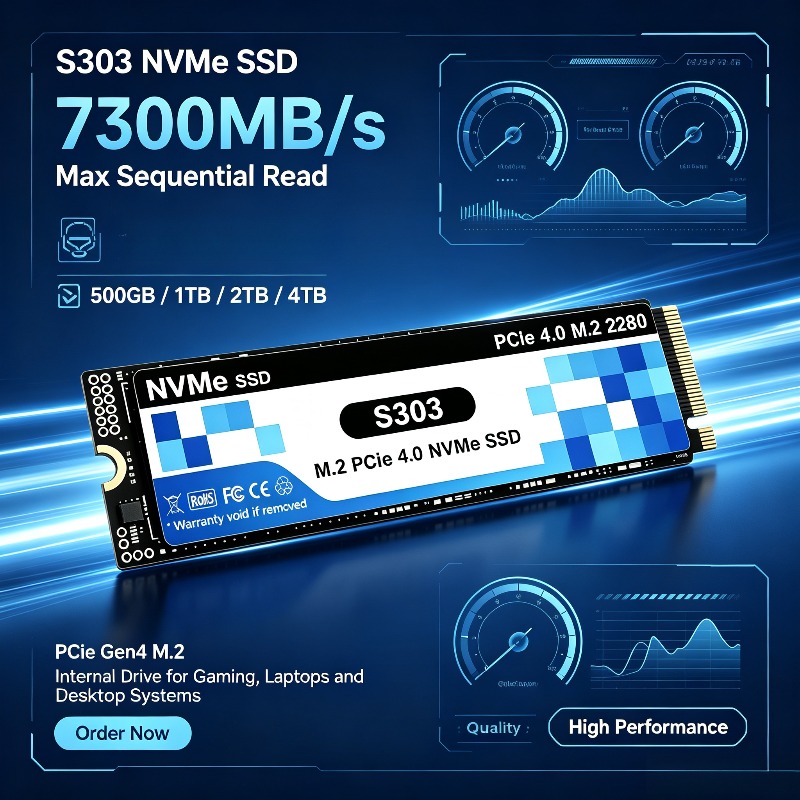 S303 PCIe 4.0 M.2 NVMe SSD 500 - đánh giá và giá M.2 Nvme 4Tb Pcie 4.0 Ssd